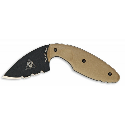 Ka-Bar Knives TDI Law Enforcement Fixed Knife, 2.3125" Drop-point Partially Serrated Blade (Coyote Brown Handle) - 1477CBCP