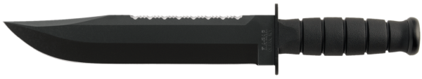 Ka-Bar Knives Big Brother Fixed Knife, 9.38" Clip-point 1095 Cro-Van Top Serrated/Bottom Plain Blade (Synthetic Rubber Black Handle) - 2211