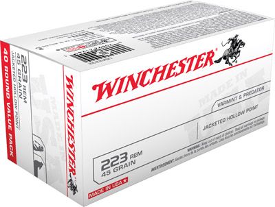 Winchester Best Value .223 Remington/5.56 NATO Jacketed Hollow Point, 45 Grain (40 Rounds) - USA2232