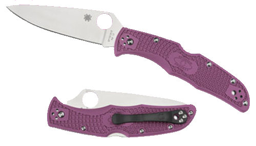 Spyderco Endura Manual Folding Knife, 3.75" Flat Ground Vg-10 Plain Blade (Fiberglass Reinforced Nylon Handle) - C10FPPR