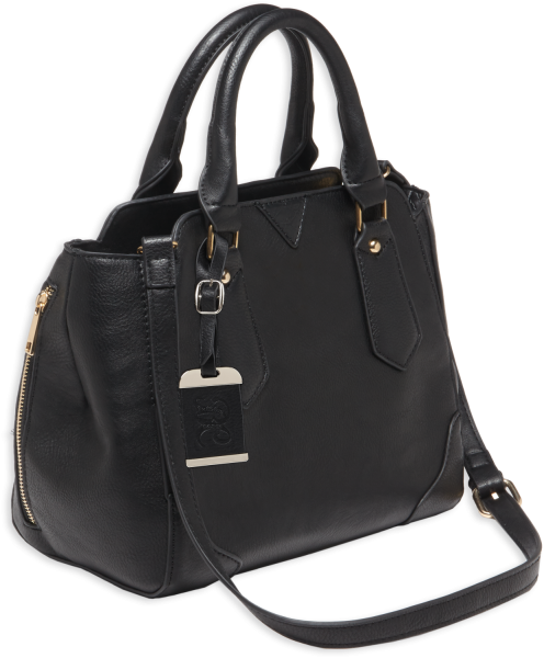 Bulldog Case Company Satchel Purse Slashproof Shoulder Strap Handbag in Black Leather - BDP020