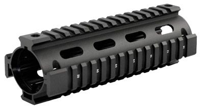 Aim Sports Inc AR-15 Quad Rail Forend 2 Piece Aluminum Black Finish Easy Installation MT021