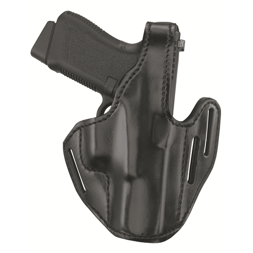 Three-Slot Pancake Holster  Three-Slot Pancake Holster Black Finish Fits many small-frame double-action revolvers with outside hammers and 1.88 in. to 2.25 in. bbl incl.;COLT Agent, Cobra, Detective Special, DSII, SFVI, Lady Special, Lawman; S&W 31, 34, 3