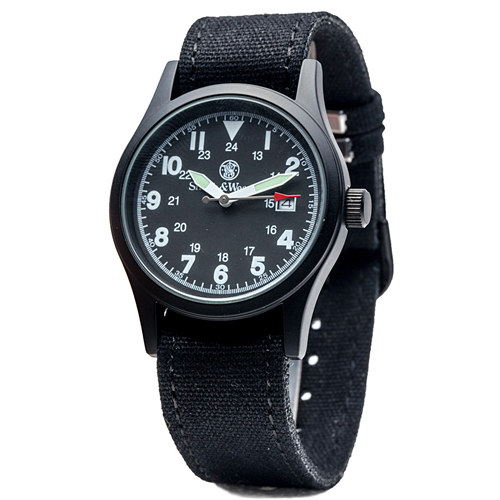 Military Watch - 3 Changeable Straps, Gift Set, Black Face
