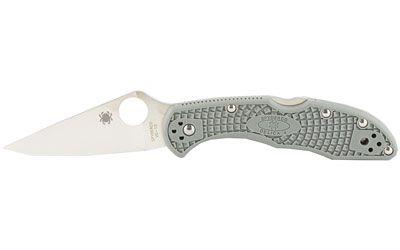 Spyderco C11FPGY Delica Folder 2.875" VG-10 Flat Ground Plain Edge Fiberglass Reinforced Nylon Gray