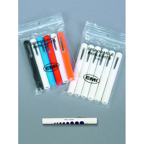 Disposable Penlights, 6-Pack, Black