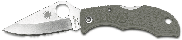 Spyderco LFGP3 Lady Bug Folder Plain Edge VG-10 Clip Point FRN Foliage Green