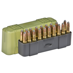 Small Rifle Ammo Case holds 20 rounds of .22-250, .250 Savage, .30-30 Win., .32 Win., and .233 Caliber Bullets