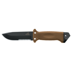 Gerber LMF II Infantry Fixed Knife, 4.84" Drop-point Coyote Brown Serrated Blade - 22-41463