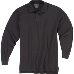 5.11 Tactical Utility Men's Long Sleeve Polo in Black - Medium