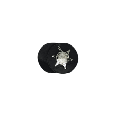 Boston Leather 3" Round Holder Swivel w/ Chain in Black - 5889CH-1