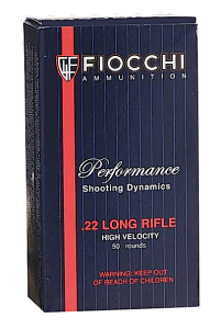 Fiocchi Ammunition Shooting Dynamics .22 Long Rifle Copper Plated Hollow Point, 40 Grain (50 Rounds) - 22FHVCHP