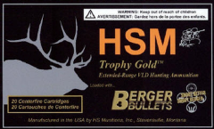 HSM Hunting Shack Trophy Gold Match Hunting VLD BTHP .308 Winchester/7.62 NATO Boat Tail Hollow Point, 210 Grain (20 Rounds) - BER308210VLD