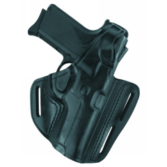 Three Slot Pancake Holster  Three Slot Pancake Holster Black Finish Fits some S&W Double-Action-Only pistols incl. 1086, 3953, 3954, 4043, 4046, 4583, 4586, 5943, 5944, 5946, all with short round trigger guard, incl. TSW WITHOUT RAIL. - B803-404