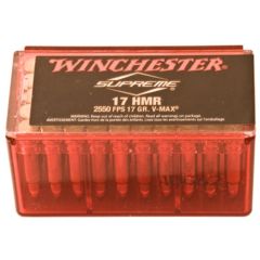 Winchester Supreme .17 HMR Poly-Tip V-Max, 17 Grain (50 Rounds) - S17HMR1