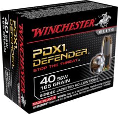 Winchester Elite .40 S&W Bonded PDX, 165 Grain (20 Rounds) - S40SWPDB