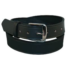 Boston Leather Off Duty Garrison Belt in Black Basket Weave - 50
