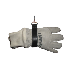 Nylon Fireman's Glove Strap W/  VELCRO LINED LEATHER GLOOVE STRAPS WRAP AROUND GLOVES AND CLIP TO TURNOUT GEAR GLOVE STRAP - 9125-5
