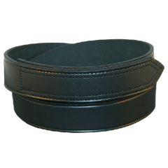 Boston Leather Velcro Tip Garrison Belt in Black Plain - 38