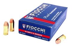 Fiocchi Ammunition .40 S&W Truncated Cone Full Metal Jacket, 170 Grain (50 Rounds) - 40SWA