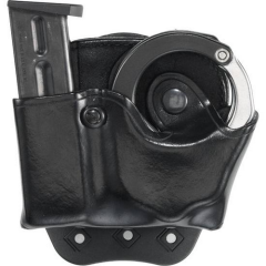 Aker Leather D.M.S. Combo Magazine and ASP Handcuff Case Magazine/Handcuff Holder in Black - A519ABPRU-2