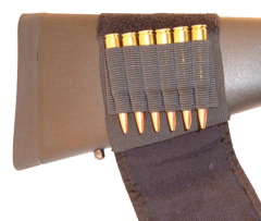 Grovtec Usa Inc Buttstock Cartridge Shell Holder Ammo Wallet in Black Smooth Nylon - GTAC83