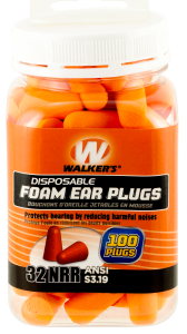 Walkers Game Ear GWPFP50PK Disposable Foam Ear Plugs 25 dB Orange 100pk