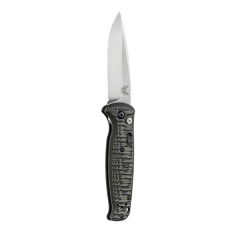 Benchmade CLA Automatic Folding Knife, 3.4" Drop-point Satin Plain Blade (Green/Black Contoured G10 Handle) - 4300-1