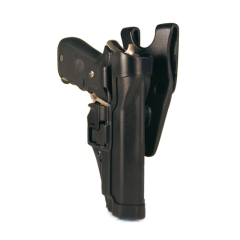 Blackhawk Serpa Level 2 Left-Hand Belt Holster for Glock 17/19/20/21/22/23/31/32 And S&W Mp in Matte Black (4") - 44H000BK-L