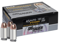 Sig Sauer V-Crown .45 ACP Jacketed Hollow Point, 185 Grain (20 Rounds) - E45AP0-20