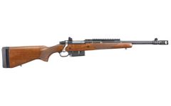 Ruger Gunsite Scout Rifle, Bolt Action Rifle, 450 Bushmaster, 16.1" Barrel, Matte Black Finish, Walnut Stock, Right Hand, 4rd, Adjustable Rear Sight & Protected Blade Front Sight 06837