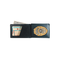 Boston Leather Billfold Style Badge Wallet in Leather - 250-9004