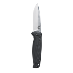 Benchmade CLA Automatic Folding Knife, 3.4" Drop-point Satin Plain Blade (Black contoured G10 Handle) - 4300