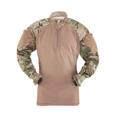 TruSpec - TRU Long Sleeve 1/4 Zip Combat Shirt Color: Multicam Length: Regular Size: Large Fabric: 50/50 Nylon/Cotton Rip-Stop