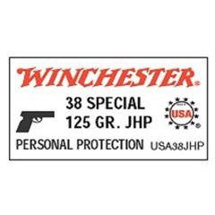 Winchester .38 Special Jacketed Hollow Point, 125 Grain (50 Rounds) - USA38JHP