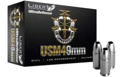 Liberty Ammunition Civil Defense 9mm Lead-Free Fragmenting Hollow Point (LFFHP) +P, 50 Grain (20 Rounds) - LACD09014