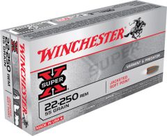 Winchester Super-X .22-250 Remington Pointed Soft Point, 55 Grain (20 Rounds) - X222501