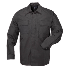 5.11 Tactical Ripstop TDU Men's Long Sleeve Shirt in Black - X-Large