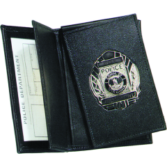 Strong Leather Company - Side Open Double ID Flip-out Recessed Badge Case - Dress Cutout: 093