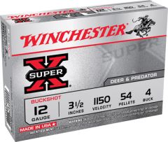 Winchester Super-X .12 Gauge (3.5") 4 Buck Shot Lead (5-Rounds) - XB12L4