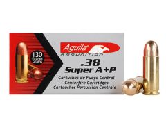Aguila .38 Super Full Metal Jacket, 130 Grain (50 Rounds) - 1E382112