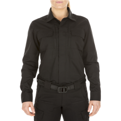 Women's Long Sleeve Taclite TDU Shirt Color: Black  Size: Small