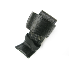 Boston Leather Deluxe Adjustable Radio Holder in Black Basket Weave - 54863