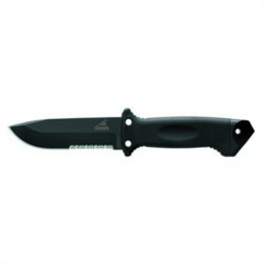 Gerber LMF II Infantry Fixed Knife, 4.84" Drop-point Black Serrated Blade - 22-01629