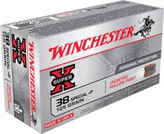 Winchester Super-X .38 Special Jacketed Hollow Point, 125 Grain (50 Rounds) - X38S7PH