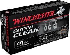 Winchester Super Clean .40 S&W Full Metal Jacket, 120 Grain (50 Rounds) - W40SWLF