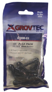 Grovtec US Inc GTHM60 Wood Screw Swivel Studs 0.5" 12-Pack Black