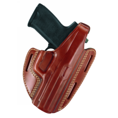 Three Slot Pancake Holster  Three Slot Pancake Holster Chestnut Brown Finish Fits most 1911-type pistols with 4.75 in. to 5.0 in. bbl incl. BROWNING Hi-Power; COLT Elite, Gold Cup, Govt, 1911A1; KIMBER Custom, Target, Gold Match, Royal; PARA-ORDNANCE P14