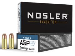 Nosler Bullets Assured Stopping Power 9mm +P Jacketed Hollow Point, 124 Grain (50 Rounds) - 51054