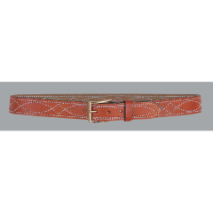 1 1/2  Fancy Stitch Lined Belt Size: 36 Color: Black